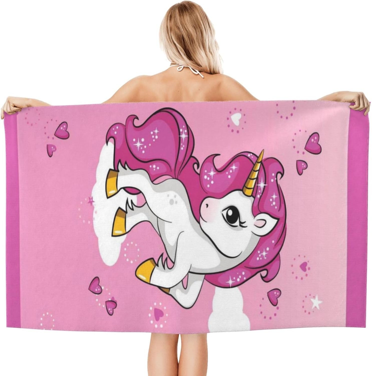 Cute Unicorn Beach Towel for Kids/Girls/Toddler/Baby, Personalized Microfiber Beach Towels Bulk, Quick Dry Beach Towel for Pool, Lightweight Bath Towels Oversized Clearance 30"x 60" - Image 3