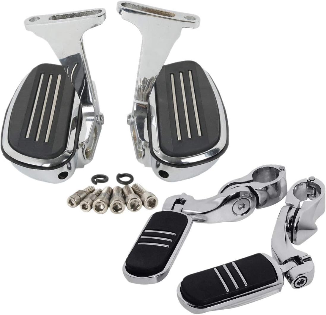 Black Passenger Foot Pegs With Brackets For Harley Davidson Touring 1993-2024