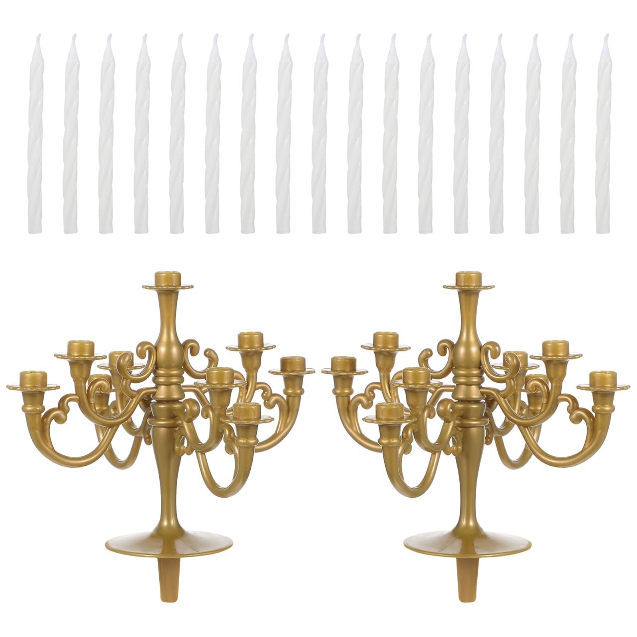 Holibanna Candelabro Portacandele Topper per torta con candele, decorazione per Natale, matrimoni, casa, feste, 2 pezzi