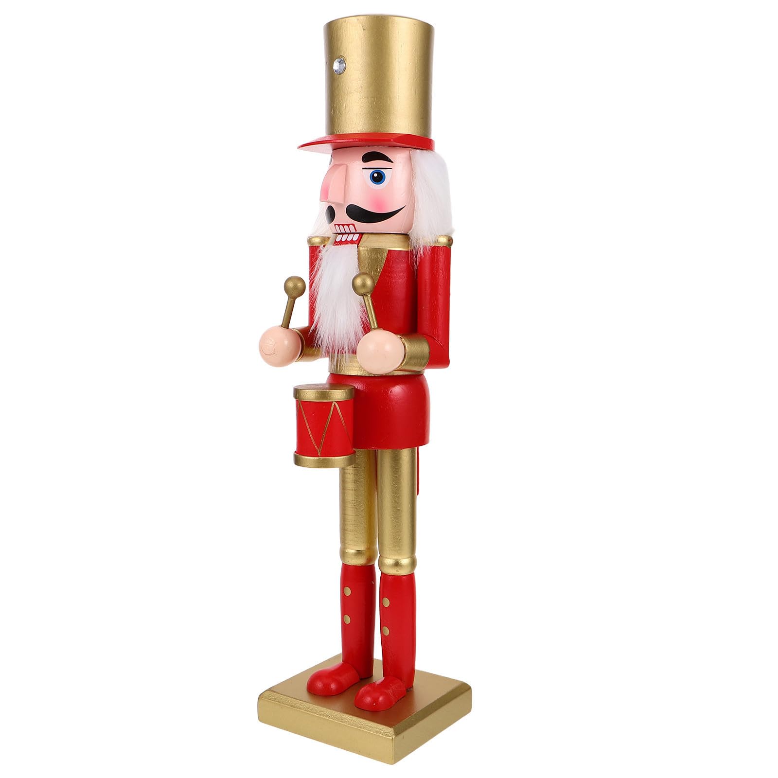 FRCOLOR 2 Pièces Figurine Casse-Noisette de Noël en Bois Rouge 38 CM