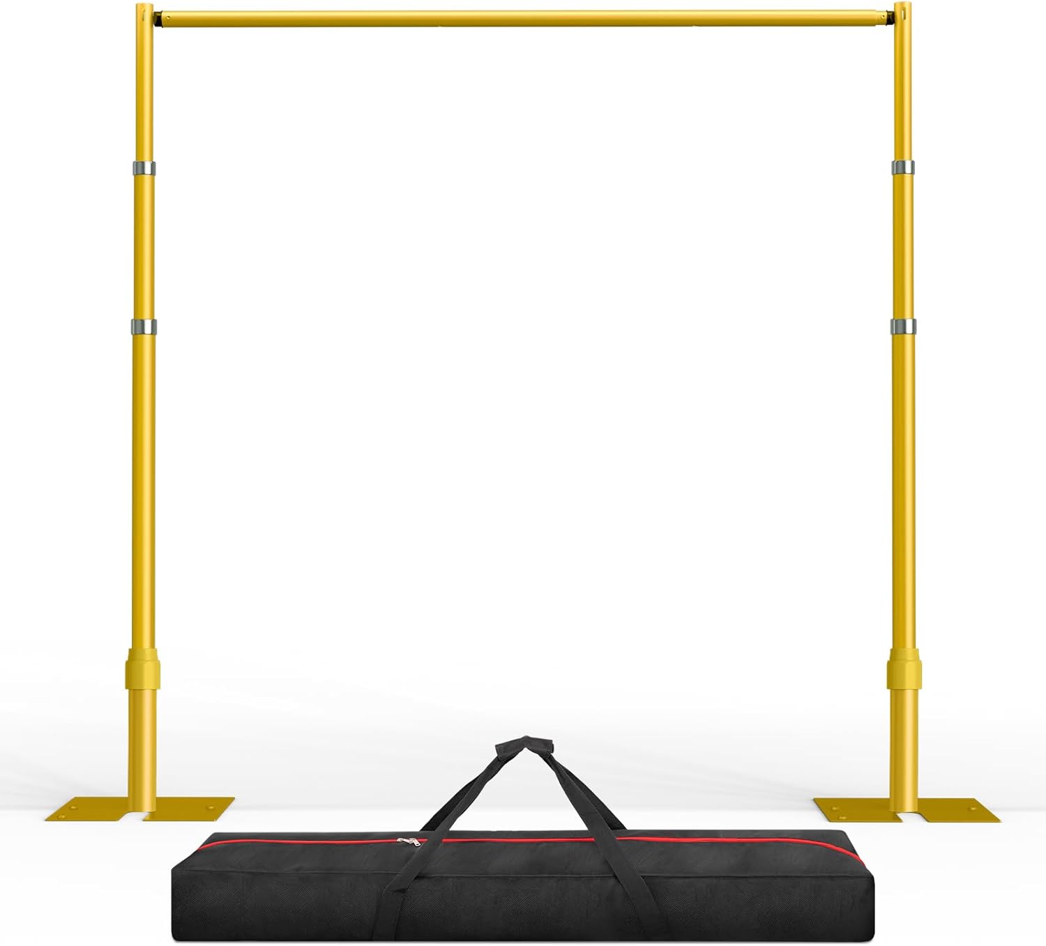 EMART Pipe and Drape Backdrop Stand Kit, 10ftx10ft Heavy Duty Adjustable Photo Background, Metal Frame with Flat Base for Wedding, Birthday Party, Banquet Decorations - Gold 10x10FT Gold
