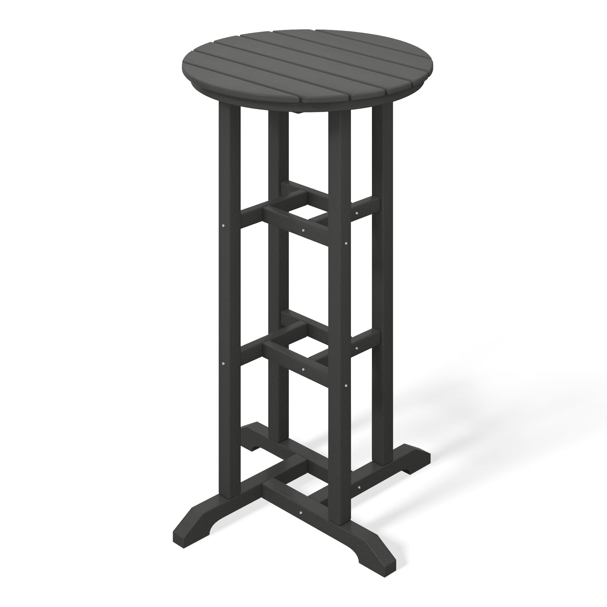 Costaelm Outdoor Bar Table, 42" Counter Height Round Patio Cocktail Bar Table, Patio Bar Table Bistro Dining Table Pub Table for Front Porch Deck,