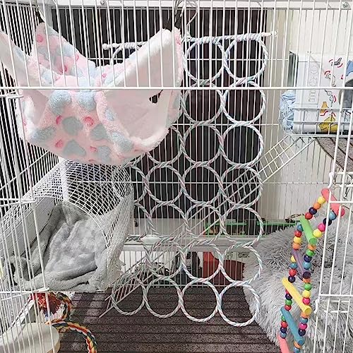 Image of 2 Pack Hanging Rat Rope Net, Bird Swing Toy, Parrot Climbing Ladder Bridge for Small Animal Cage Accessories