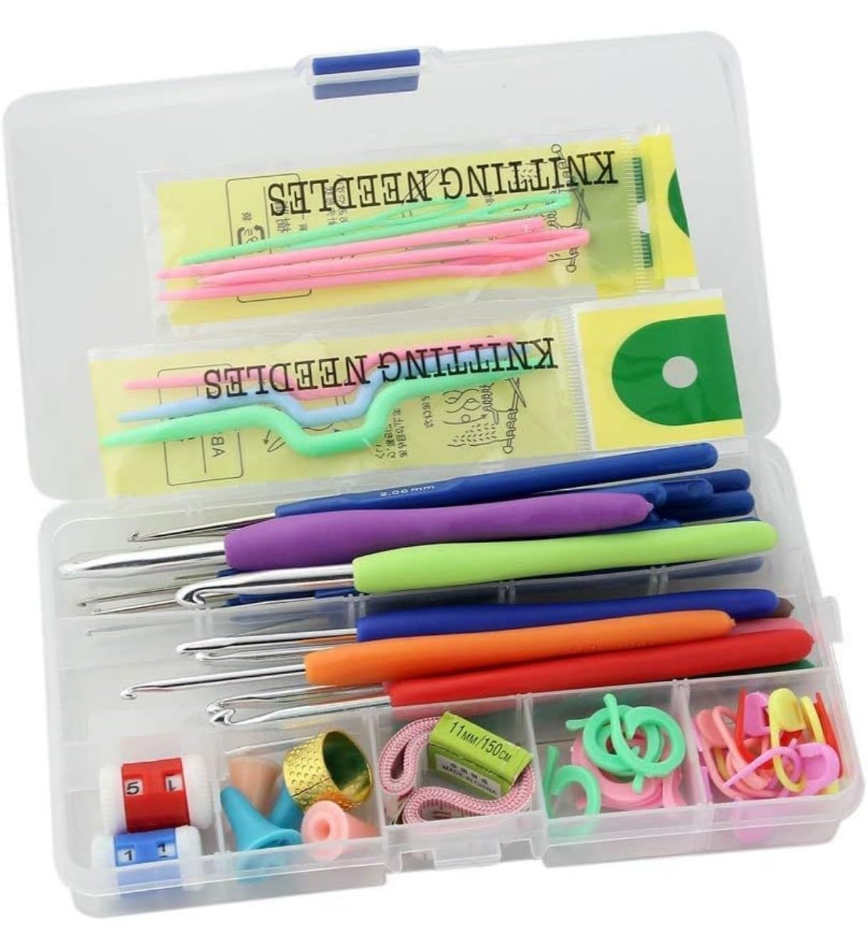 12 Pcs Crochet Hooks - Ergonomic Knitting Needles -8