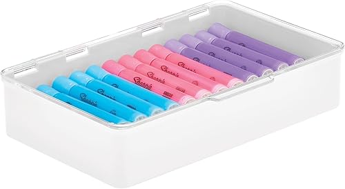 Miniatura 1 de mDesign - Recipiente de plástico, apilable, con tapa, para el hogar