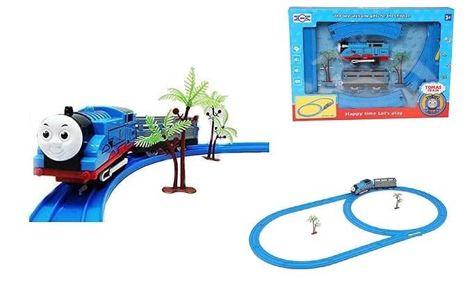 Storio Tomas & Friends Battery Operated Toy Train with Track Set Sound and Flashing Headlights | Big