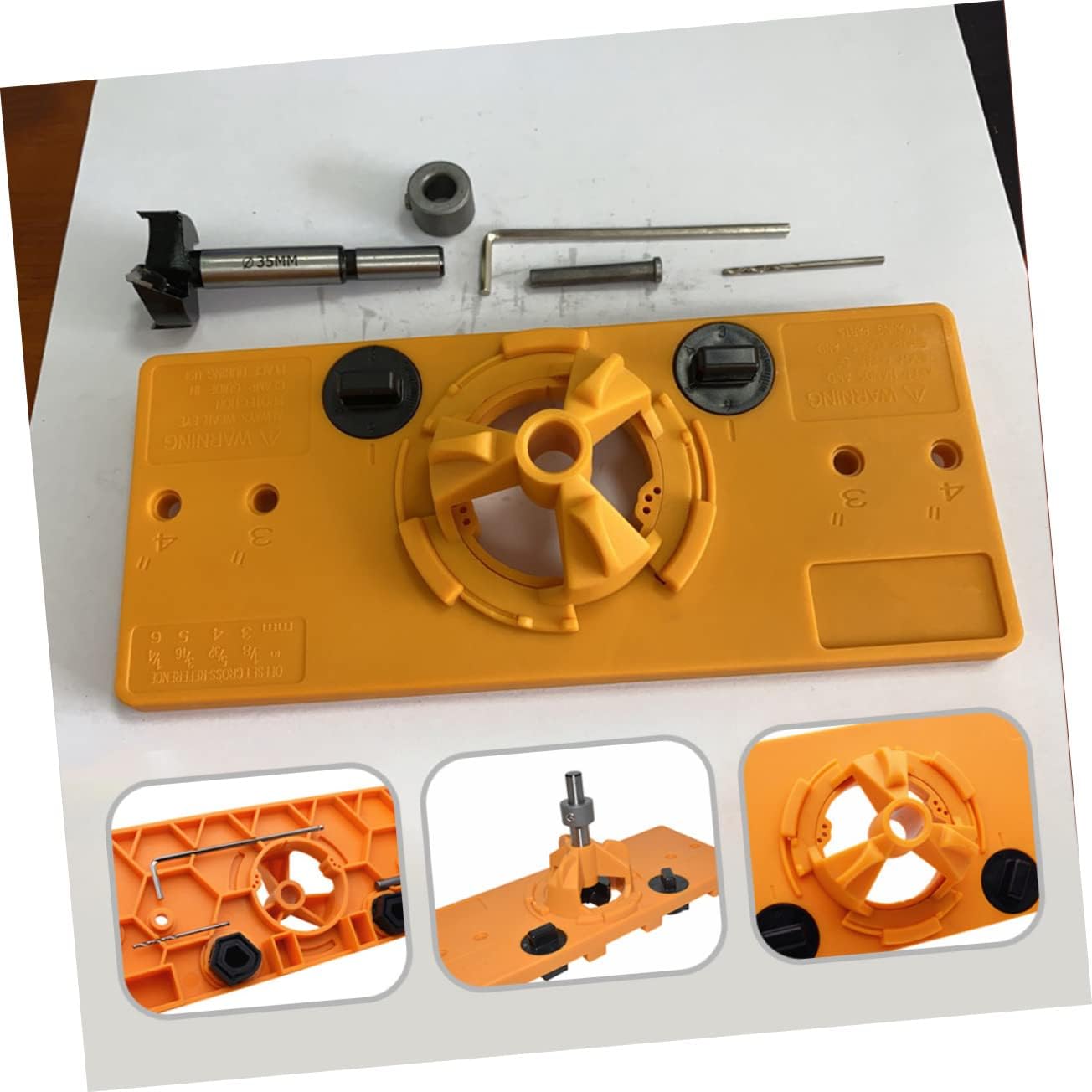 POPETPOP 35mm Hinge Drilling Guide Locator Adjustable Woodworking Tool for Cabinet Doors Easy to Use Hinge Positioning Aid for Precise Hole Placement