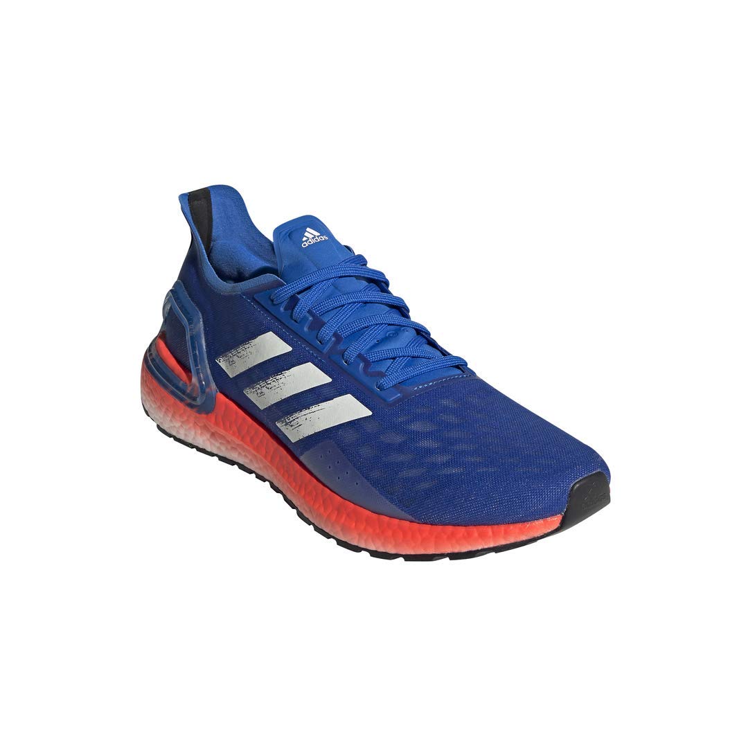 adidas Men's Ultraboost Personal Best Running Shoe, Glory blue/White/Solar Red 14 M US