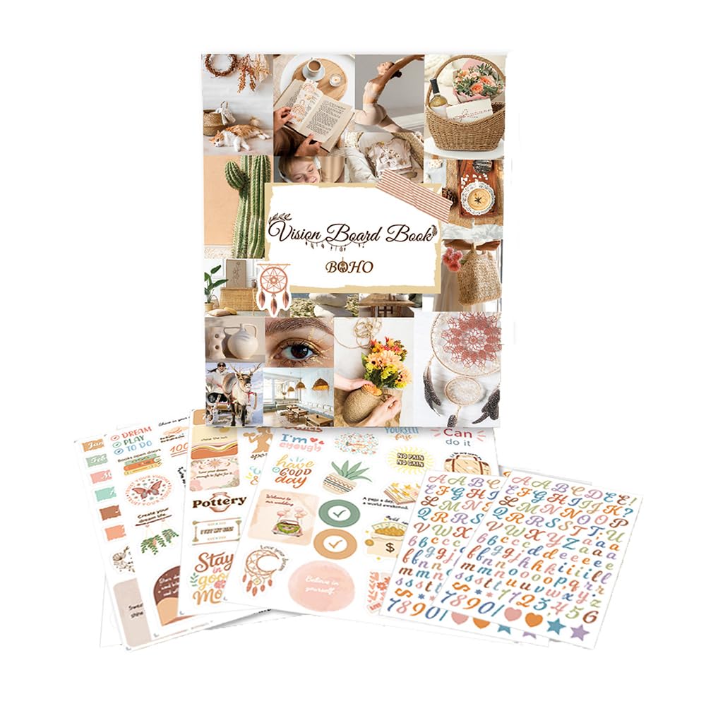 Livre de Vision Board pour scrapbooking et moments de détente bohème