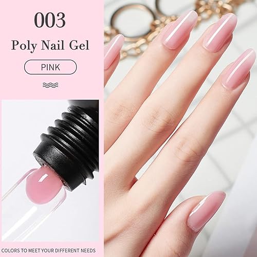 Miniatura 4 de Kit de gel de extensión de uñas con lámpara de uñas, extensión rápida de uñas, gel mejorador, kit de poligel fácil para uñas, técnico principiante