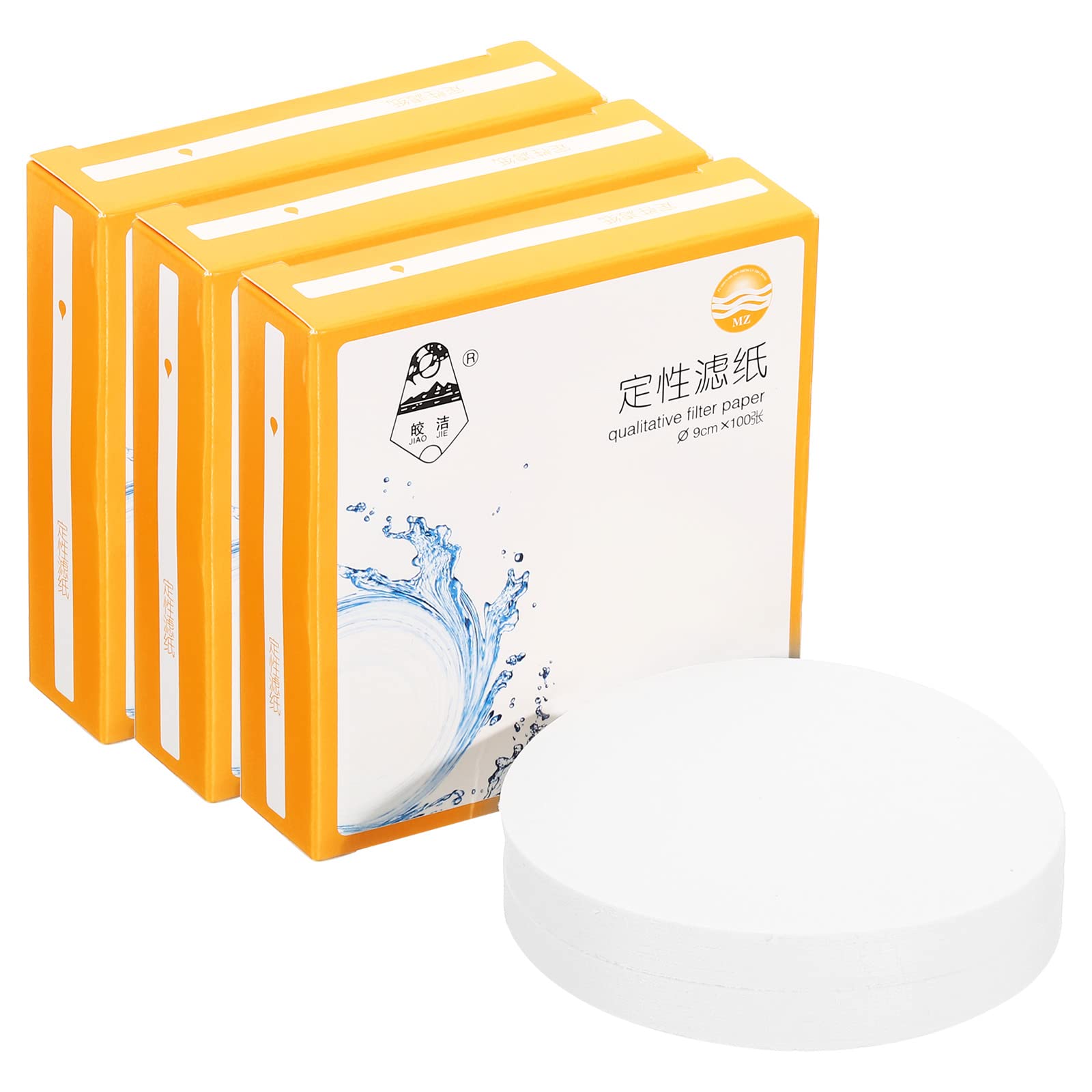 PATIKIL 300Pcs 9cm Qualitative Filter Paper Circles, Fast Speed Round Laboratory Filter Paper Chemical Industrial Oil Testing Funnel Filter Paper-image-2