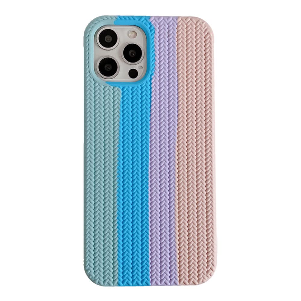 Coque silicone iPhone 14 13 Pro Max finition matelassée Rainbow - 7