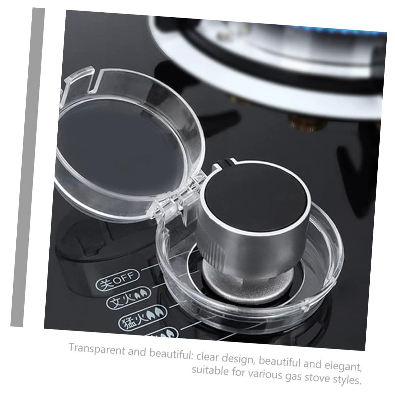 KOMBIUDA 5pcs Childproof Stove Knob Covers Gas Stove Burner Safety Guard Baby Proof Oven Locks Easy Install Anti-Oil Durable