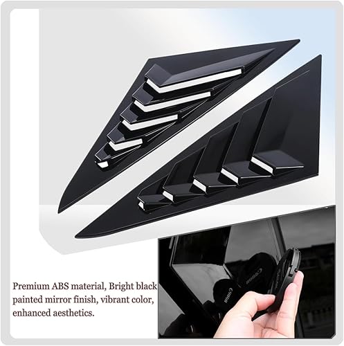 Miniatura 5 de 2 unids trasero ventana lateral persianas cubierta cubierta cubierta persianas ajuste para Hyundai Sonata 2011 2012 2013 2014 - ABS negro brillante