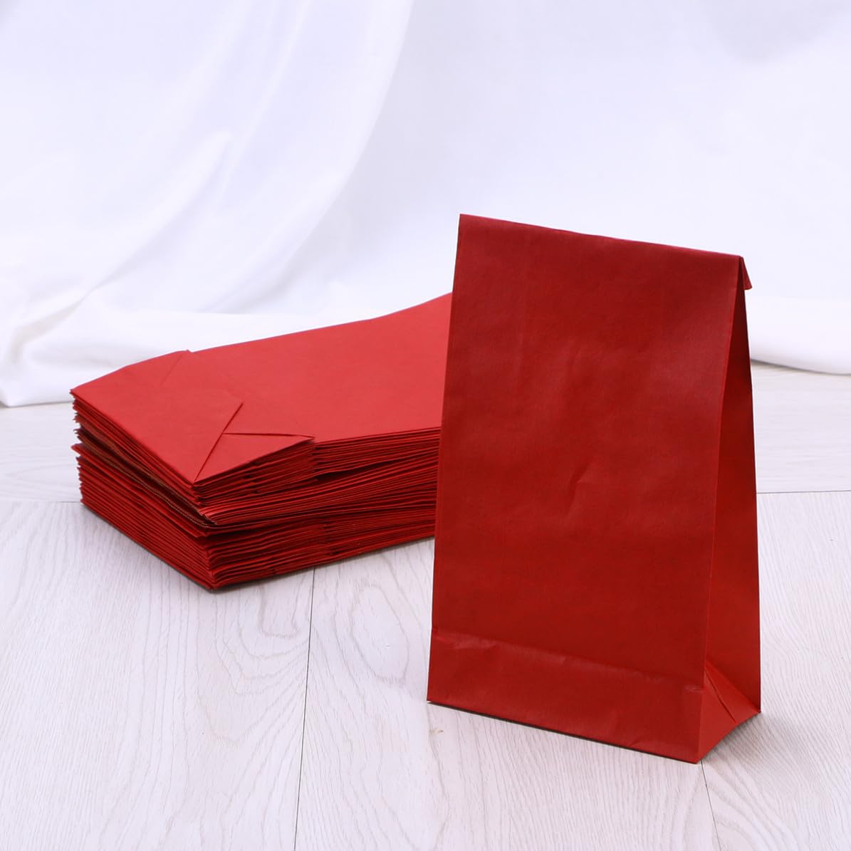 BETOOKY 120 Bolsas de Papel Kraft Coloridas sin Asas Fondo Plano para Regalos y Fiestas, Hechas de Papel Kraft Resistente Cumpleaños