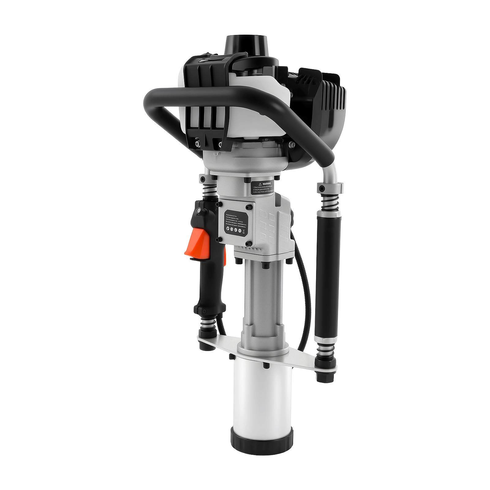 Pistola de gasolina de 1200 W portátil con motor de 4 tiempos, tanque de clarificación de 0,65 l y 2 cabezales de pilote (φ45/55 mm) para construcción, horticultura y agricultura