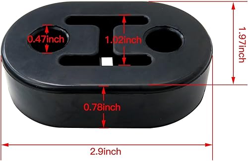 Miniatura 3 de Aislador de goma para montaje en escape negro, 4 orificios para Mazda MX-5 Grand Touring Convertible 2010, 2 puertas, color negro