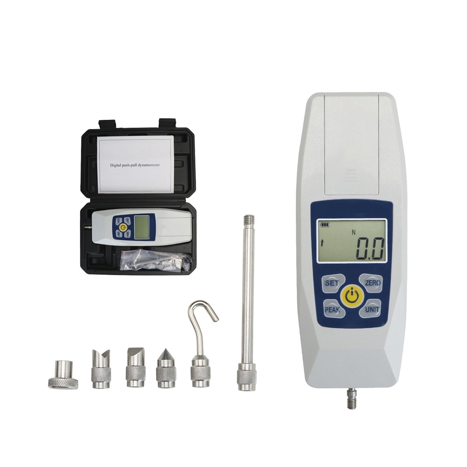 Misuratore di forza digitale, misuratore di spinta e trazione, mini dinamometro for prove di tensione e compressione (N, Kg, Lb, Oz) Preciso ed efficiente(5N)