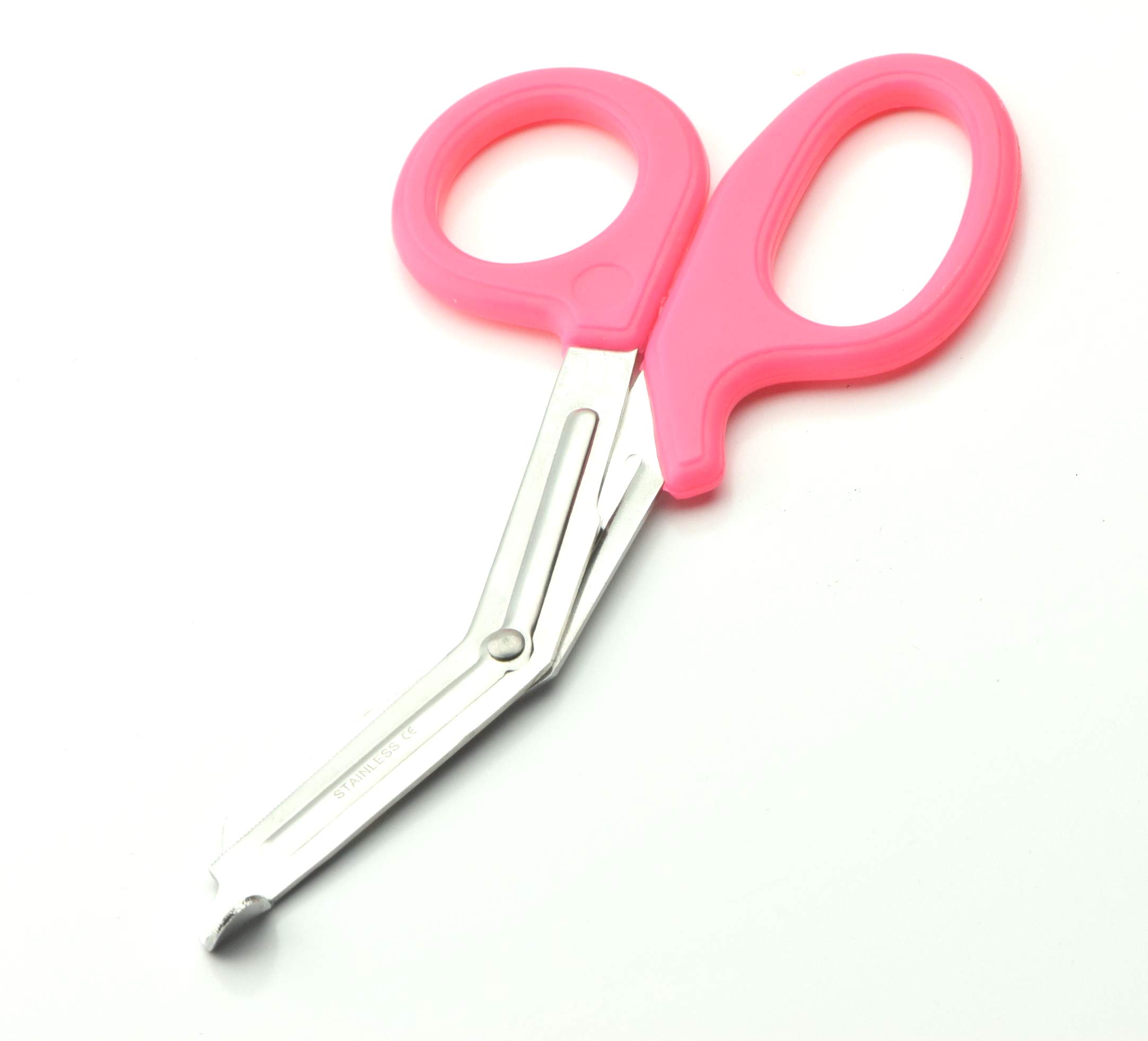 ABE First Aid Tuff Cut Utility Scissors 7.5'' Stainless Steel Medical Bandage Scissors EMT Shears for Emergency Supplies (Pink)