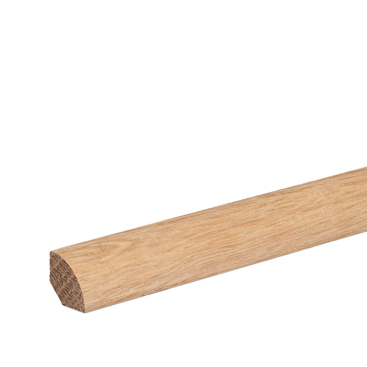 Viertelstab Abdeck- Abschluss- Sockelleiste Eiche ROH 14x14mm [SPARPAKET] (10 Stück (23lfm))