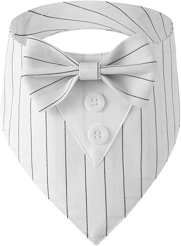 Miniatura 8 de DOGTACT Bandana de boda para perro, collar formal de esmoquin ajustable para perro con lazo, ropa de boda para perros pequeños, medianos y grandes,