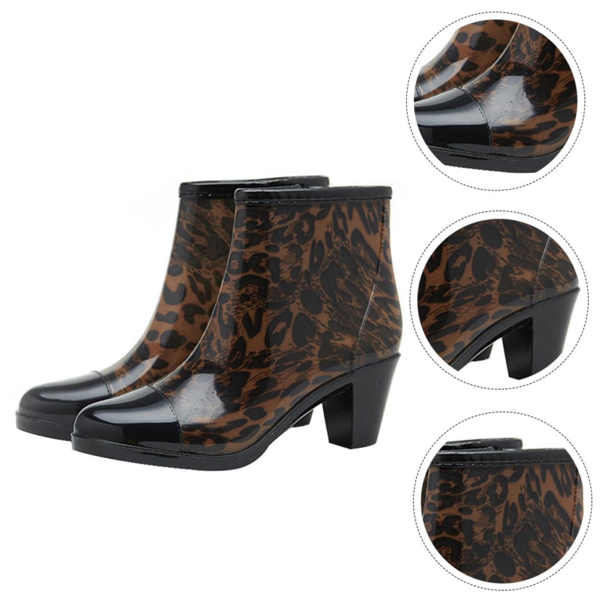 SHERCHPRY Botas de Lluvia de Tacón Alto para Mujer Cremallera Lateral