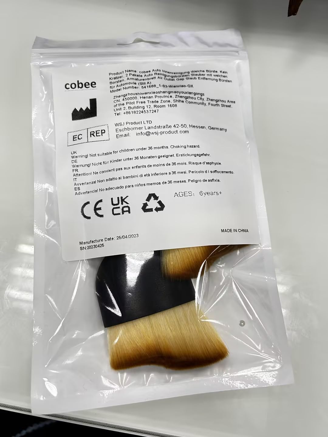 cobee Car Interior Cleaning Soft Brush - No Scratch, 2 Pack Car Cleaning Brushes Duster with Soft Bristles Dashboard Air Outlet Gap Dust Removal Brushes for Automotive Air Conditioner Vents(Black)