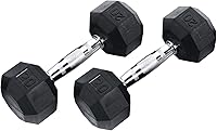 Vista 5 de Ader Juego de mancuernas hexagonales con revestimiento de goma, 5-25 libras