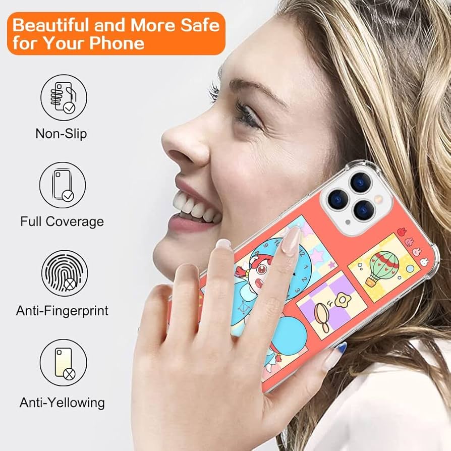 SHENCANG BLUE Case for iPhone 13 Pro with Cute Comic ABC