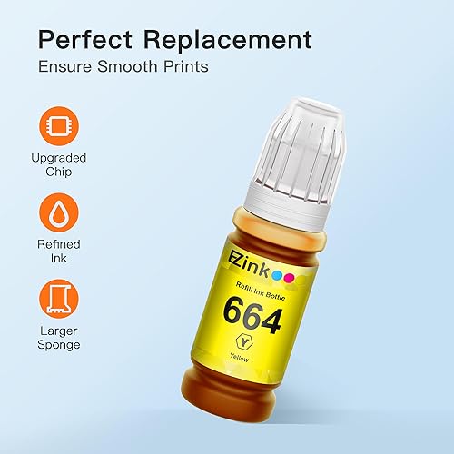 Miniatura 4 de E-Z Ink 774 664 Botellas de repuesto de tinta para botellas de repuesto de tinta Epson 664 774 T774 para usar con ET-2650, ET-16500, ET-4500,