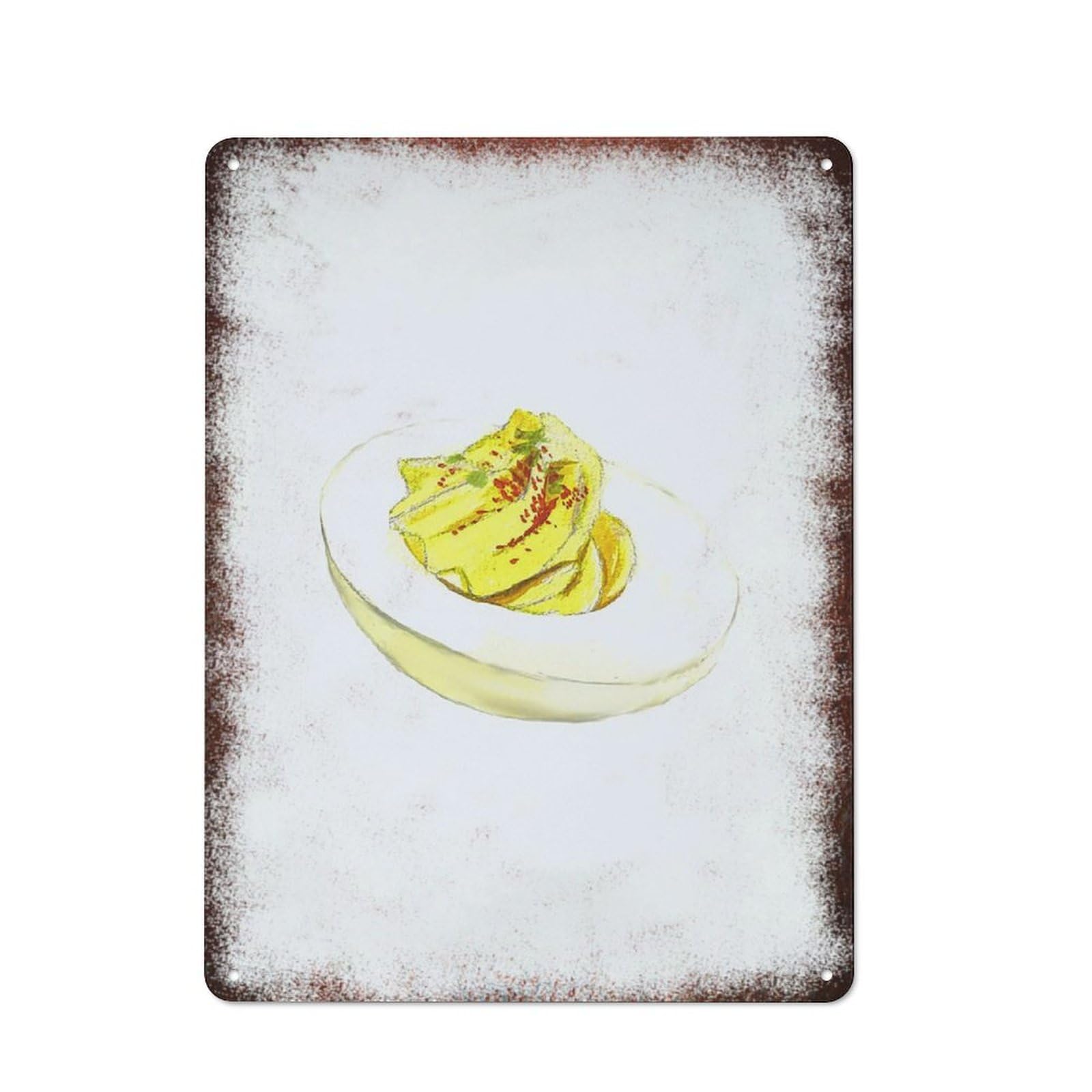 peiyeety Metal Tin Sign Deviled Egg Pattern Vintage Rustic Wall Art Kitchen Bathroom Bedroom Living Room Cafe Farmhouse Entryway Office Garage Home Bar Laundry Room Porch Patio 8x12 Inch