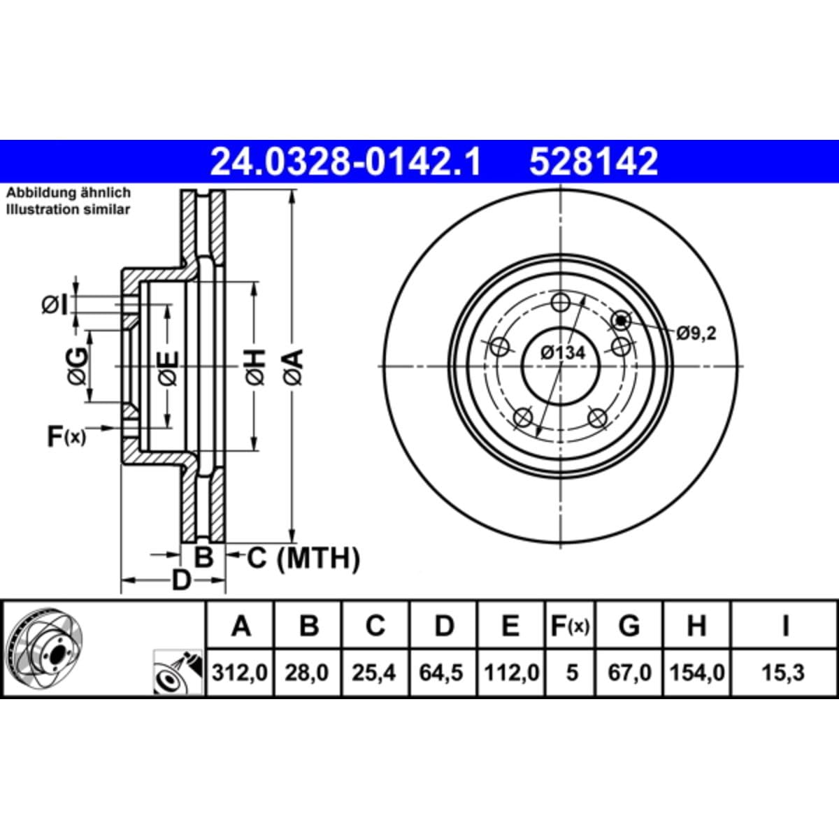 ATE 24032801421 Brake Disc : Amazon.de: Automotive