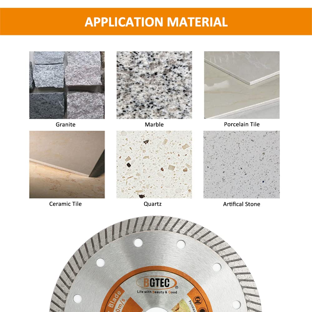 BGTEC 10 piezas de 115 mm de diamante ultradelgado de diamante Turbo Blade para baldosas de cerámica piedra de granito