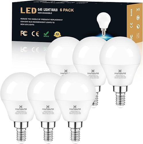 Miniatura 9 de hansang Bombilla LED E12 de 5000 K, luz diurna, paquete de 8 bombillas para ventilador de techo, bombillas LED de candelabro A15 para candelabro,