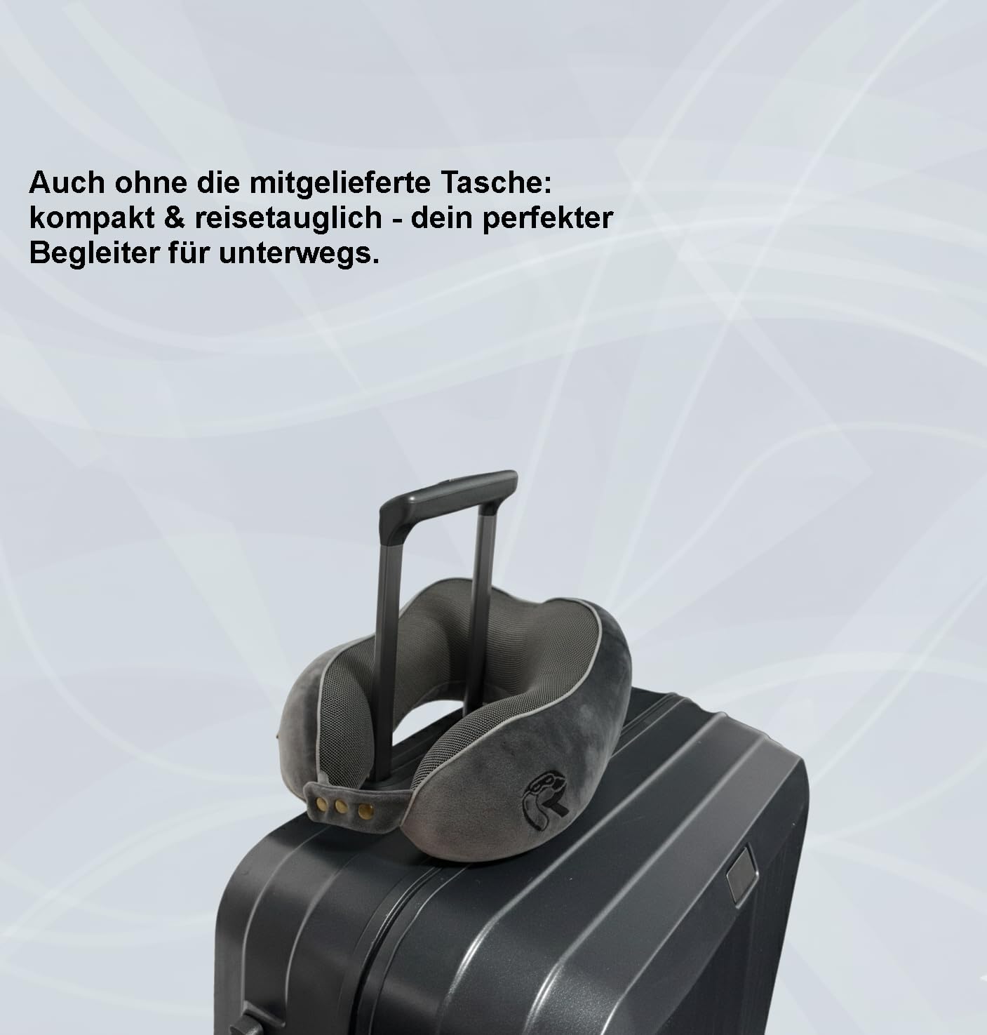 RAWS Coussin de voyage, en mousse à mémoire de forme, réglable, avec boutons-pression flexibles, pour soutien à 360 °, housse respirante et douce comme du velours, idéal pour les voyages