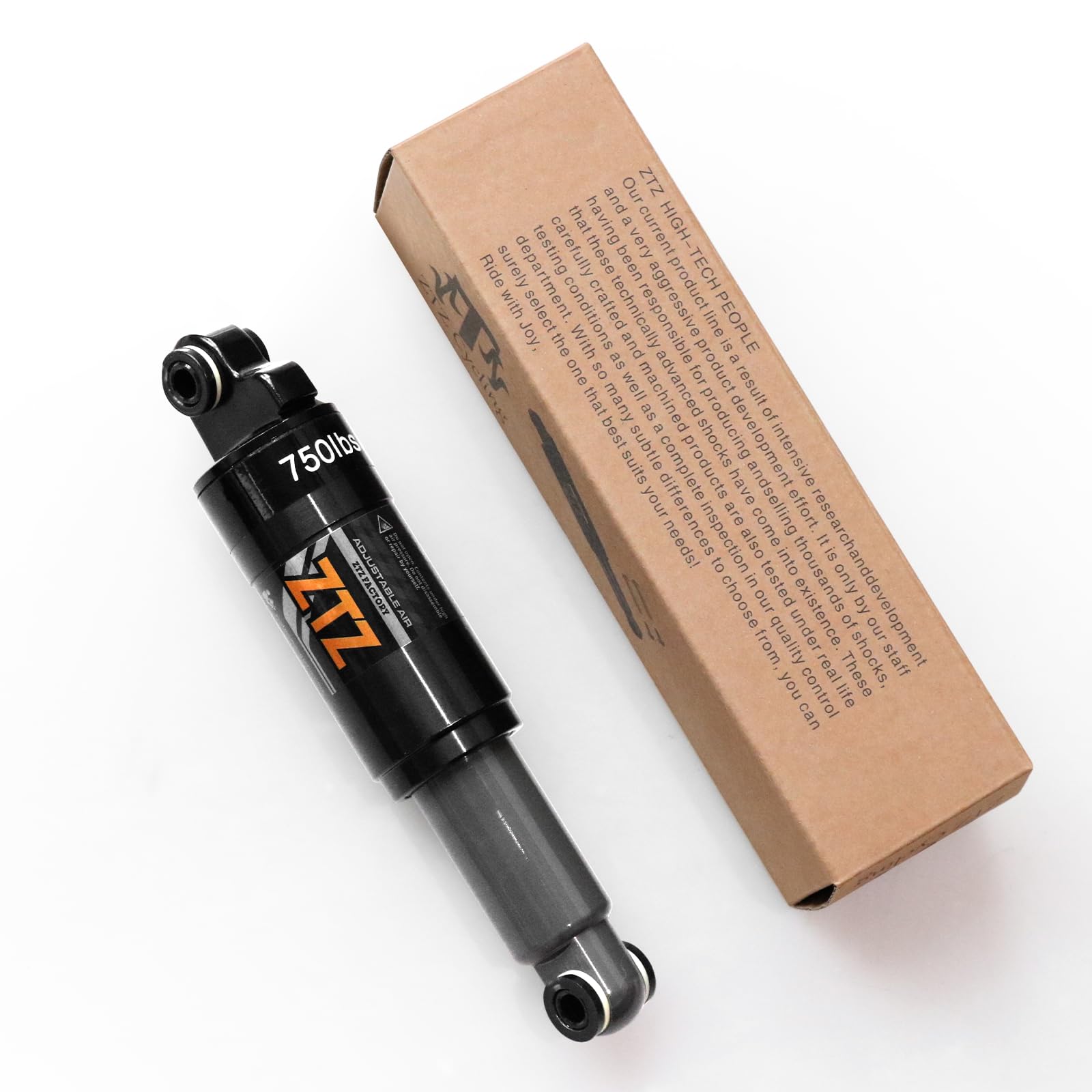 MTB Rear Shock Absorber 120/125/150/165/185/190/200mm, Bicycle Rear Suspension for MTB, Mountain Touring Bike,Downhill Bike, Electric Scooter (165MM, 750LBS)