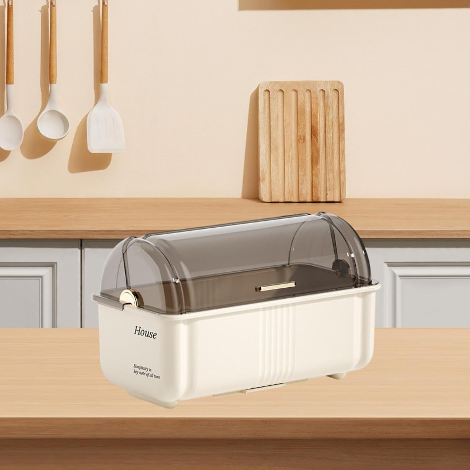 Kitchen Plate Cup Tray, Drain Bowl Rack, Cutlery Drainer with Hood, Dish Drying Rack with Lid Cover Tableware Holder, XL