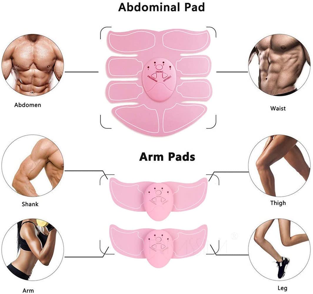 Różowy bezprzewodowy inteligentny trener mięśni brzucha EMS stymulator ciała fitness odchudzanie ABS biodra trener naklejki odchudzające