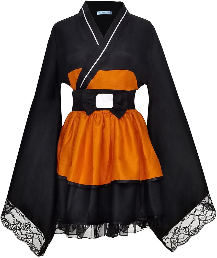 Women's Dress Lace Cosplay Lolita Kimono Kawaii Costumes (X-Large) Black