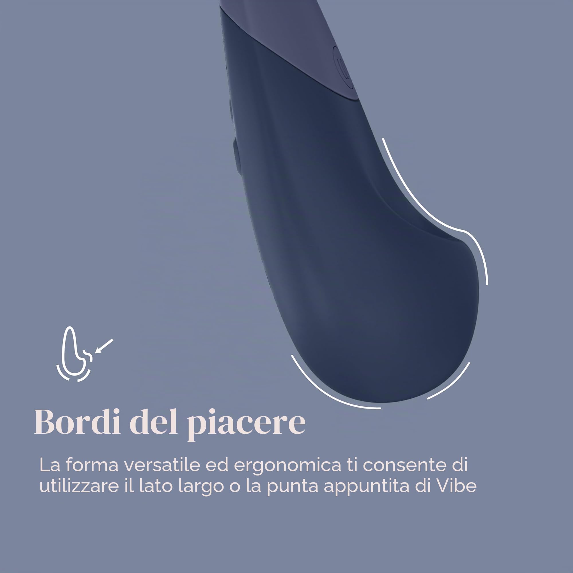 Womanizer Vibe - Vibratore Lay-on per stimolazione clitoridea - Dispositivo per il piacere a vibrazione per adulti con 10 livelli di intensità - Sex toy silenzioso per donne - Blu scuro