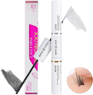 Lash Bond and Seal-CAELYMINE Cluster Lash Glue for Sensitive Eyes, Super Strong Hold 72 Hours DIY Eyelash Extension Glue, Bond and Seal Lash Glue Waterproof, Latex Free