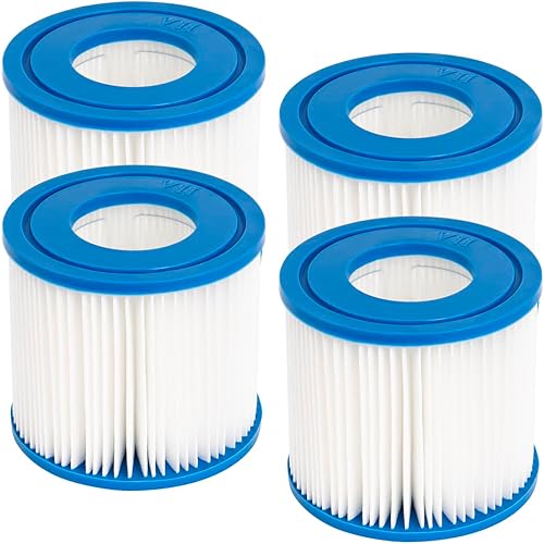 WuYan Cartucho de filtro para bombas de repuesto tipo D VII, compatible con cartuchos de filtro Intex tipo D, piscinas termales, paquete de 4