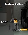 Aspirateur sans fil, pour DeWalt 20V Max Batterie 5.2-Gallon Nettoyeur à vide alimenté, moutarde, avec buses de tuyau HEPA Filtres Roues (outil de base) ONLY)