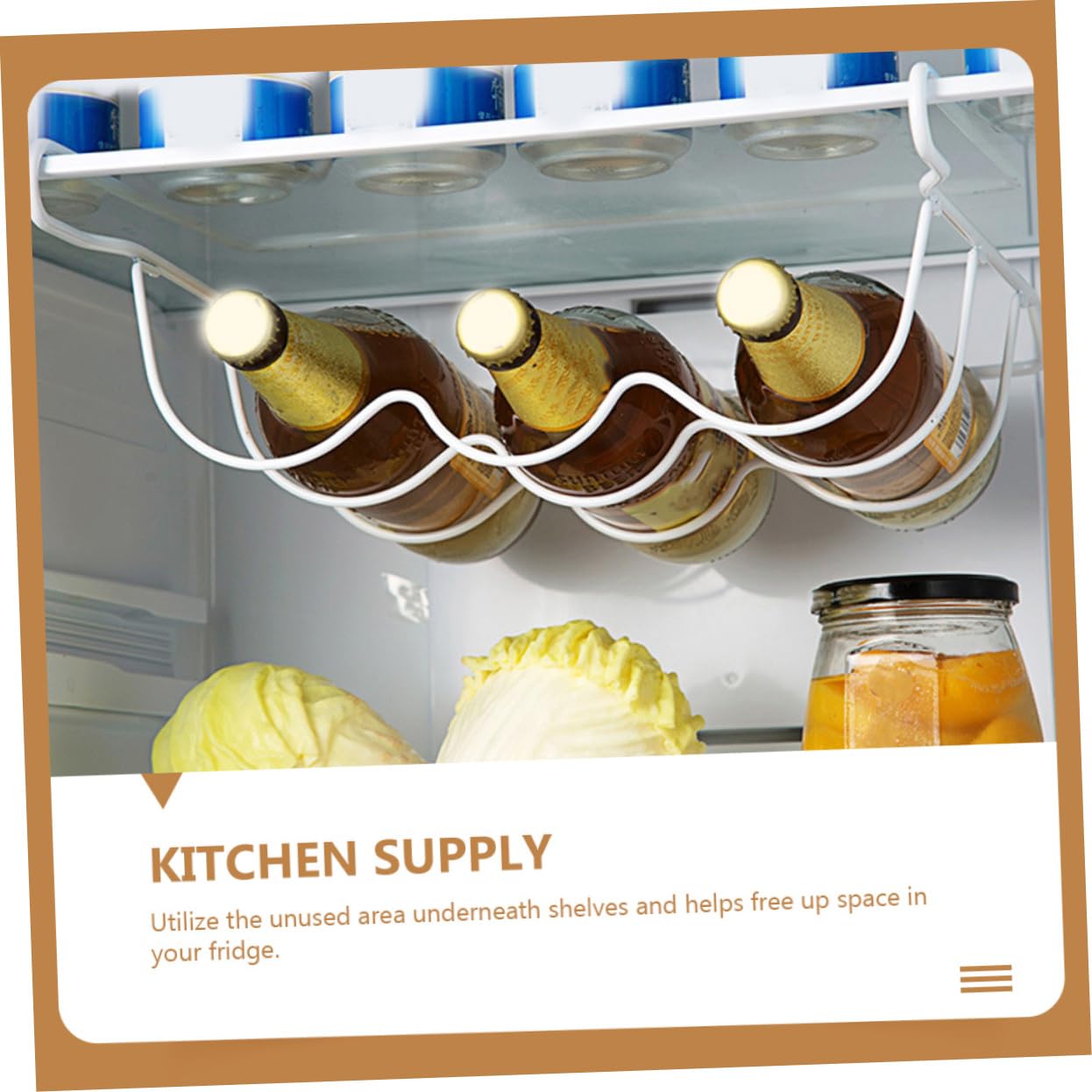 CIYODO Iron Craft Fridge Storage Rack Wine Holder Beer Holder Drink Organizer Space Saver