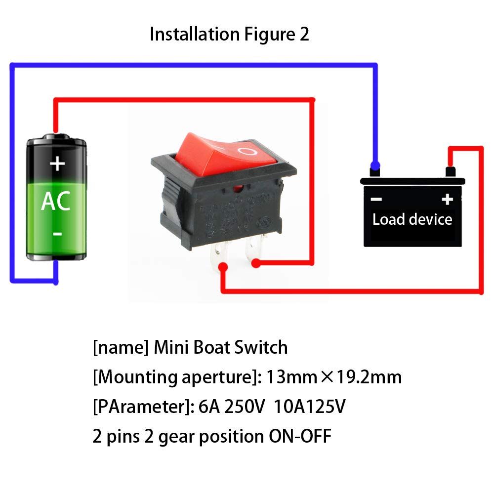 20 Interruttori A Bilanciere Mini 2 Pin SPST - Interruttori Per Auto, Barche, Elettrodomestici