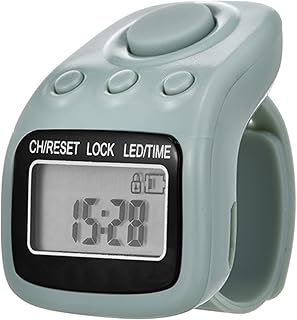 NIHENHAO Contador de dedos de 6 canales con pantalla de tiempo retroiluminada de 6 dígitos LED para tejer y entrenar, color verde
