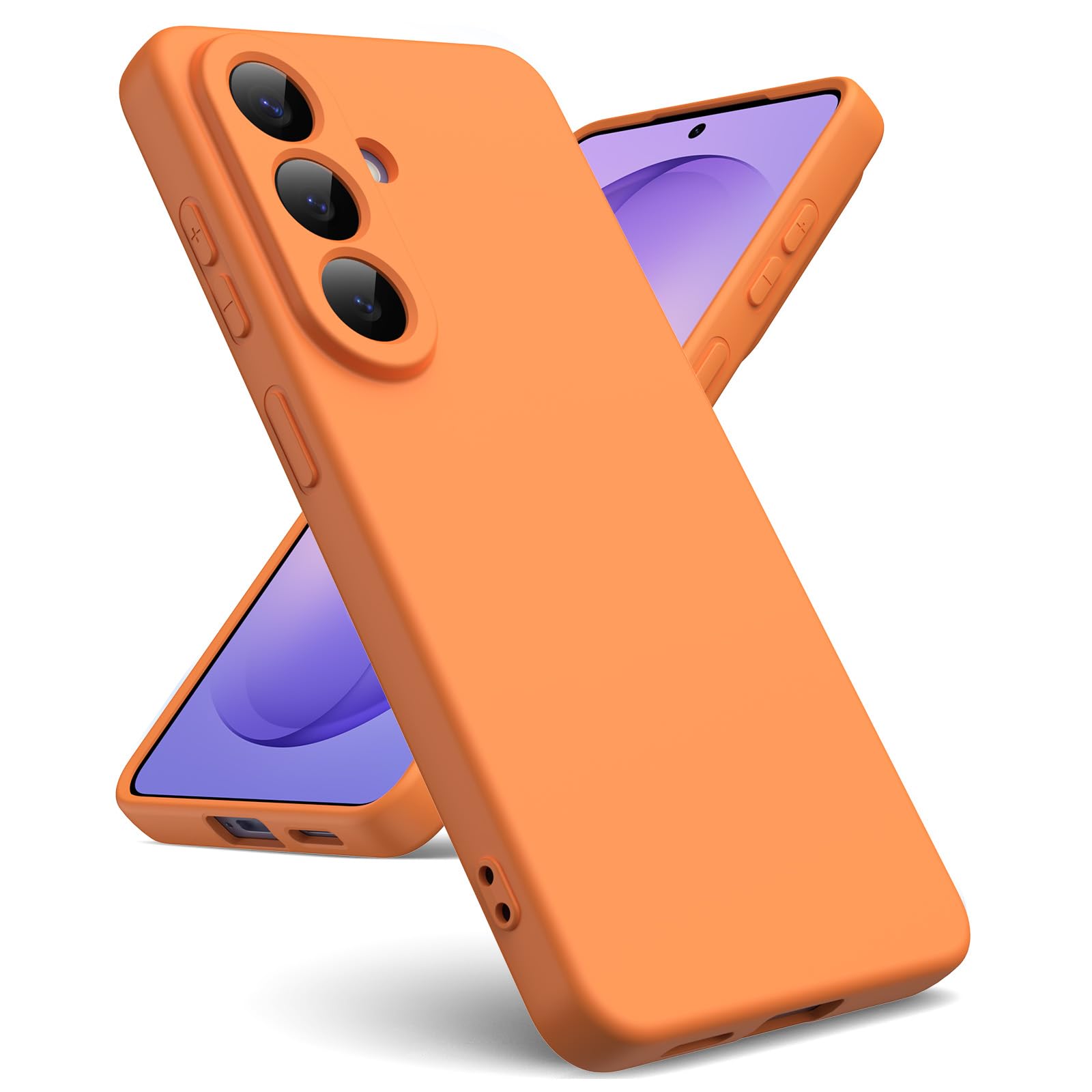 Oududianzi - Cover per Samsung Galaxy S26 5G Silicone Liquido, Arancione | Custodia Silicone Liquido, Interno in Microfibra Morbida, Protezione Antiurto Resistente