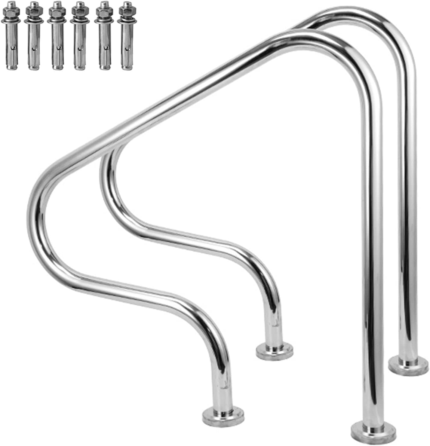 Main courante de piscine en acier inoxydable 31,5" pour bassin creusé