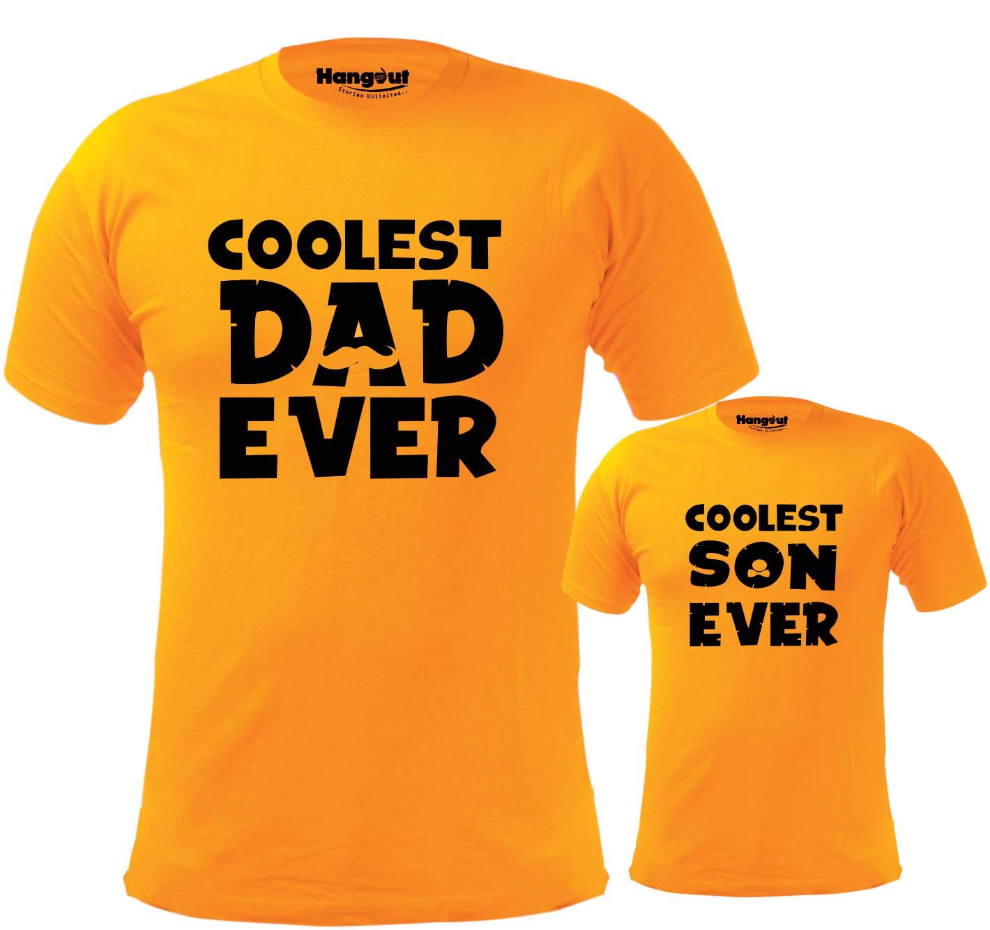 Hangout HubMen Boy Cotton Regular Fit King Prince Family Matching Twinning T shirts-Set of 2 for Dad Son