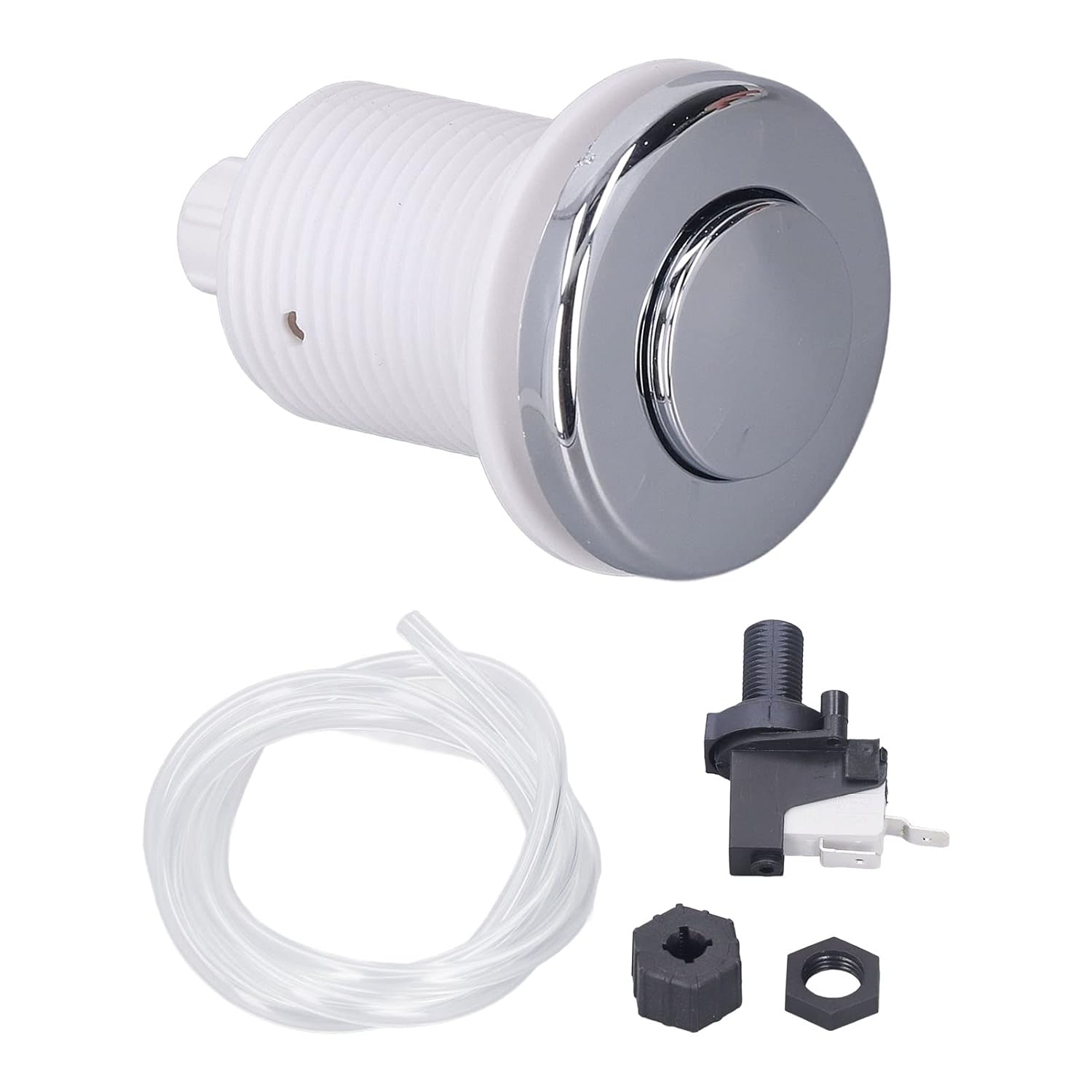 16A Garbage Disposal Air Switch Kit, 125 to 250V Air Switch Button Kit with 3.3ft Hose, Jetted Air Activated Button for Spa Bathtub Hot Tub and Swimming Pool